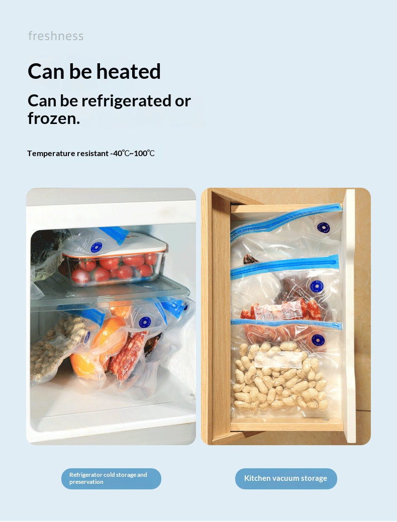 Meal Prep Vacuum Seal Containers - أكياس تخزين طعام قابلة لإعادة الاستخدام