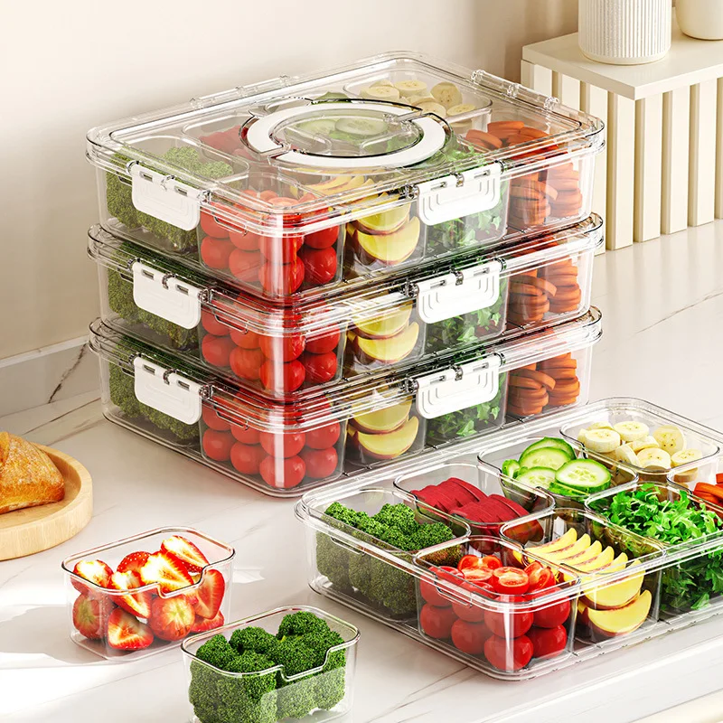 Meal Prep Veggie - حاوية تخزين طعام متعددة الأقسام تحافظ