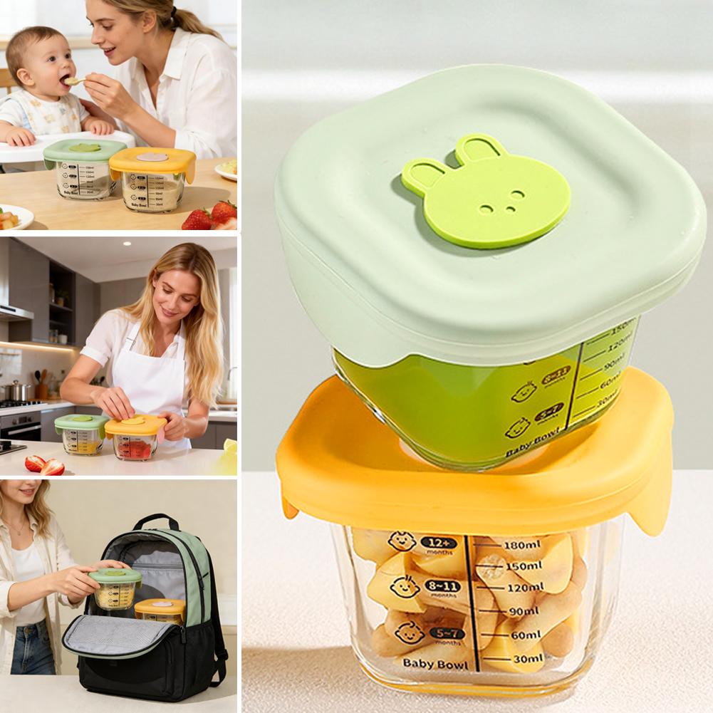 Meal Prep Glass Containers Oven Safe - وعاءان زجاجيان للطهي بالبخار، حاويتان لتخزين