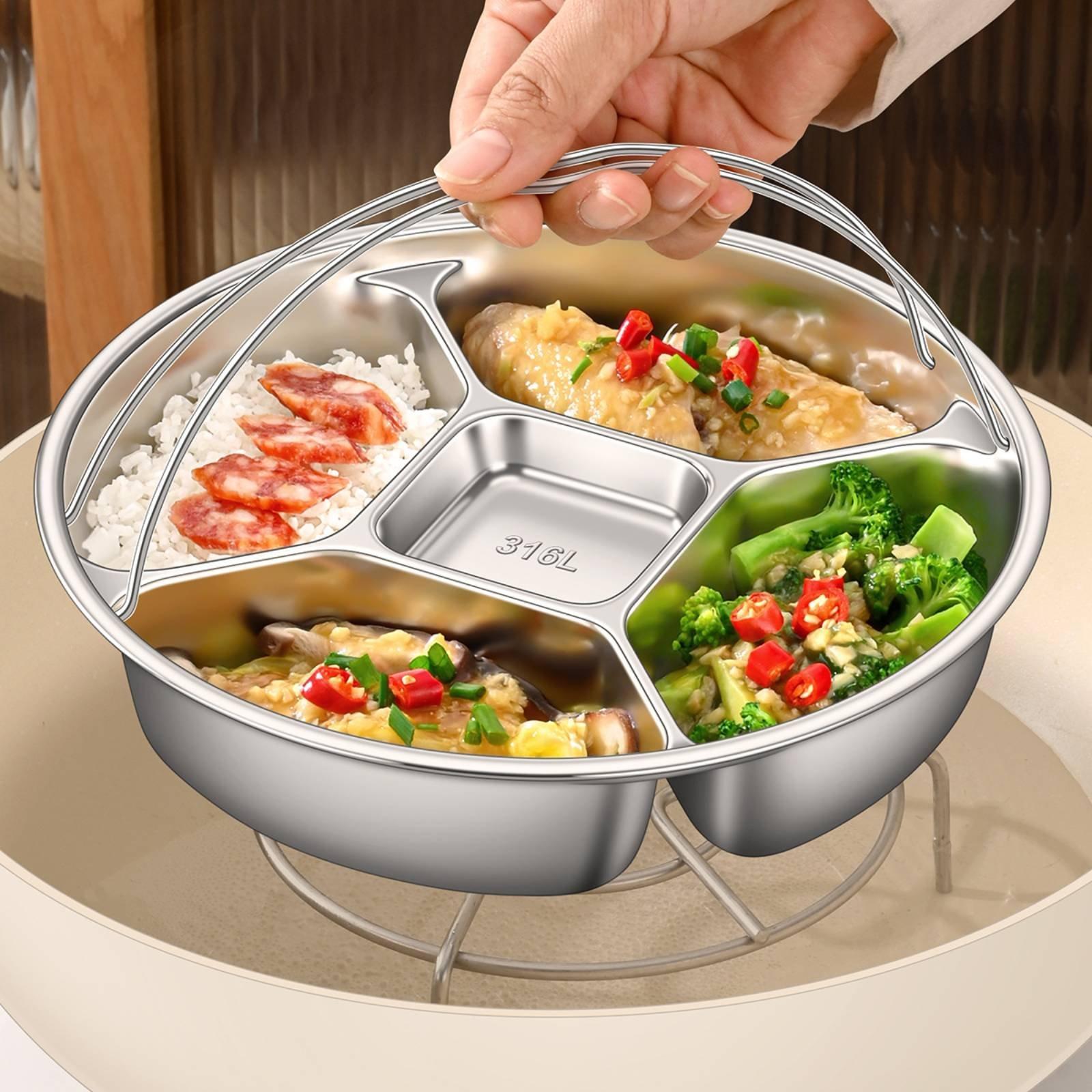 Meal Prep Plan - طبق متعدد الأقسام من الفولاذ المقاوم