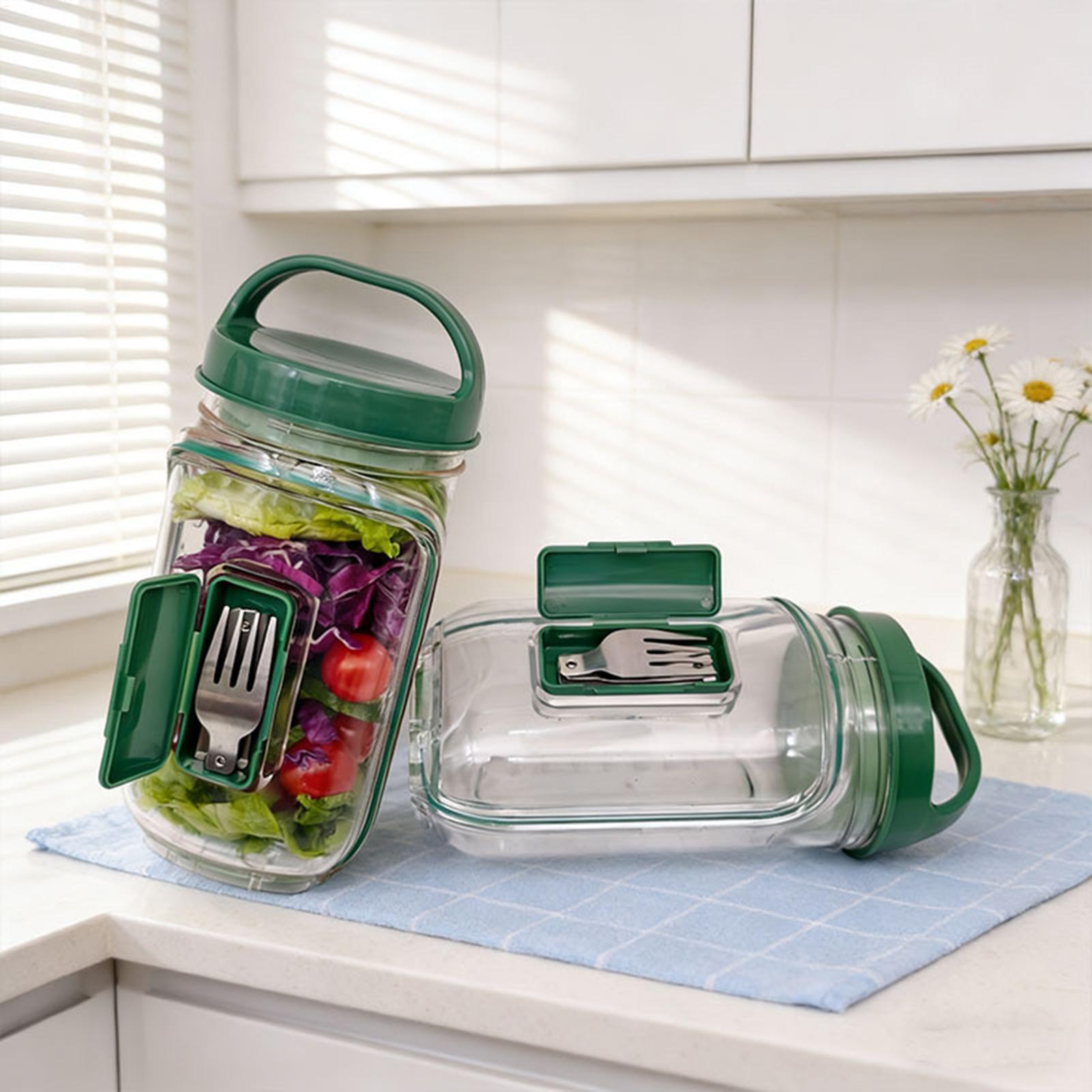 Meal Prep Jar Salad - وعاء سلطة محكم الإغلاق سعة 1000