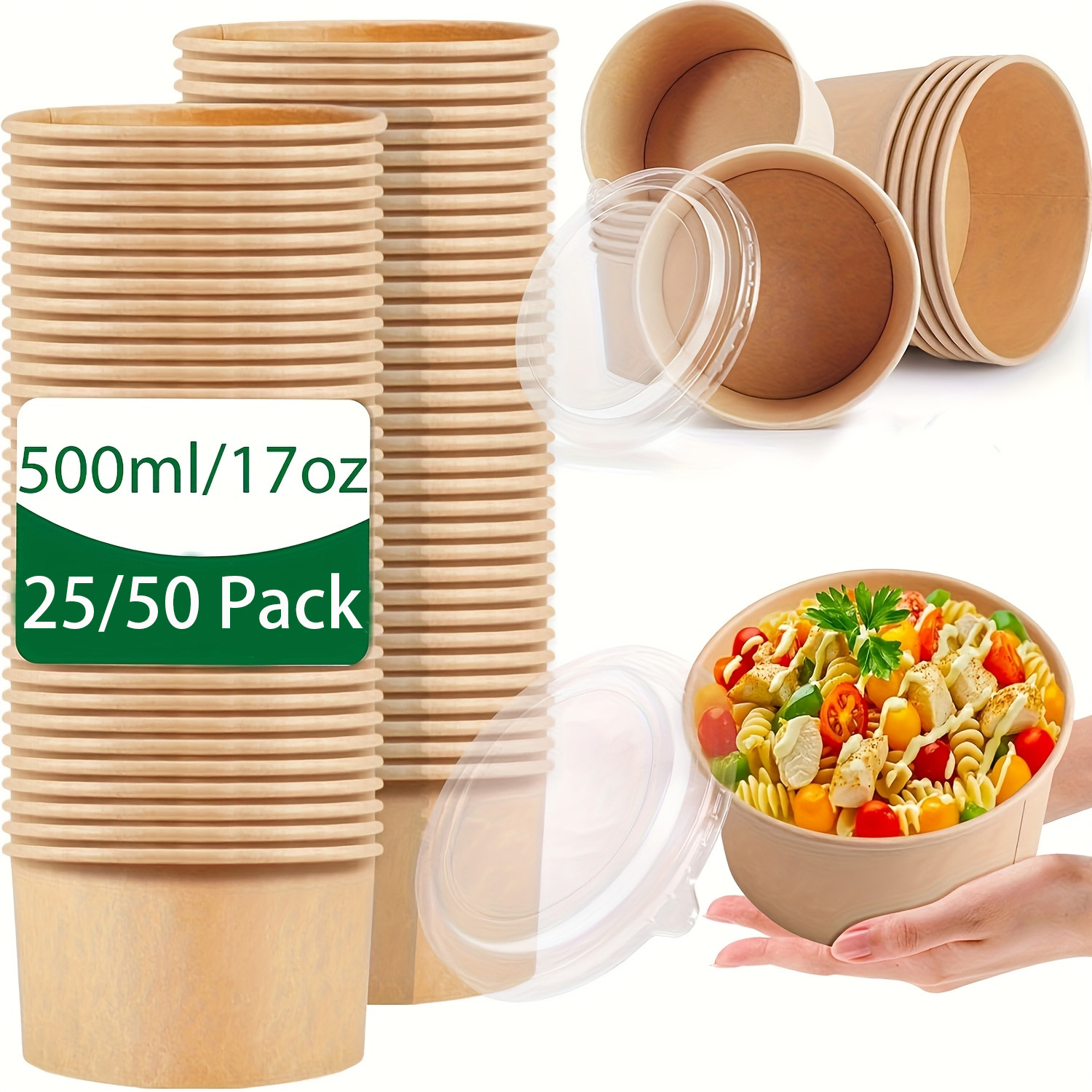Meal Prep Plan - 17 أونصة/500 مل 25/50 عبوة من