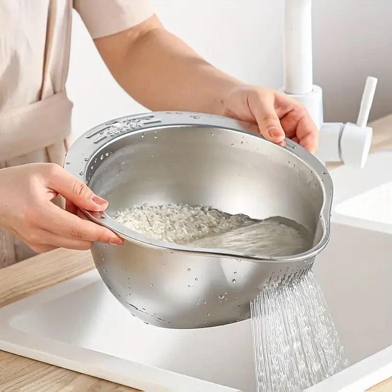 Meal Prep Plan - وعاء غسيل الأرز من الفولاذ المقاوم