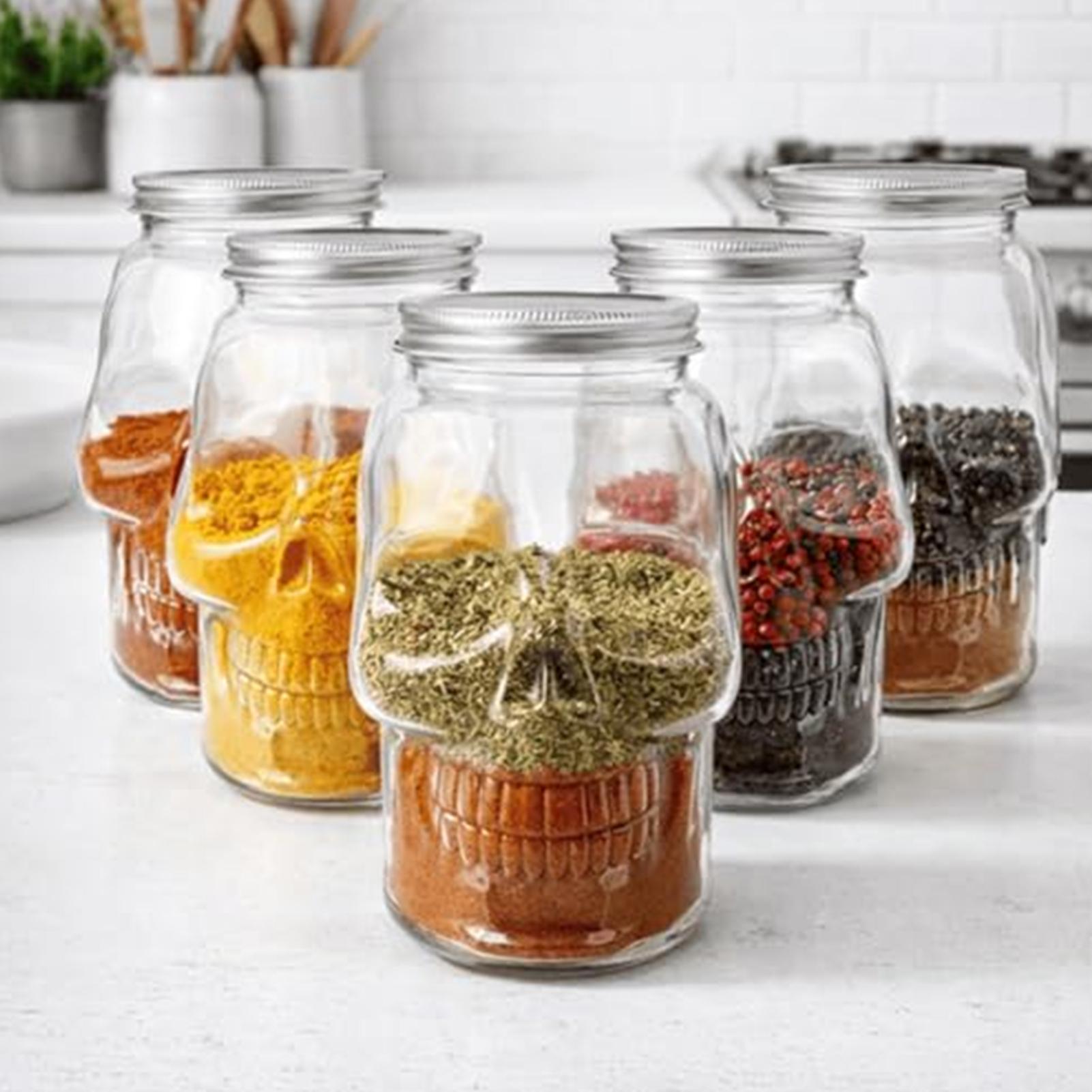 أوعية شفافة على شكل جمجمة مع غ - مراجعة Meal Prep Jar Salad وسعره