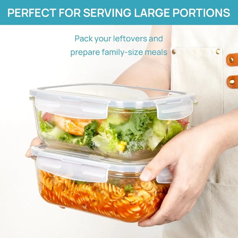 مجموعة حاويات زجاجية لتخزين ال - مراجعة Meal Prep Glass Containers Oven Safe وسعره