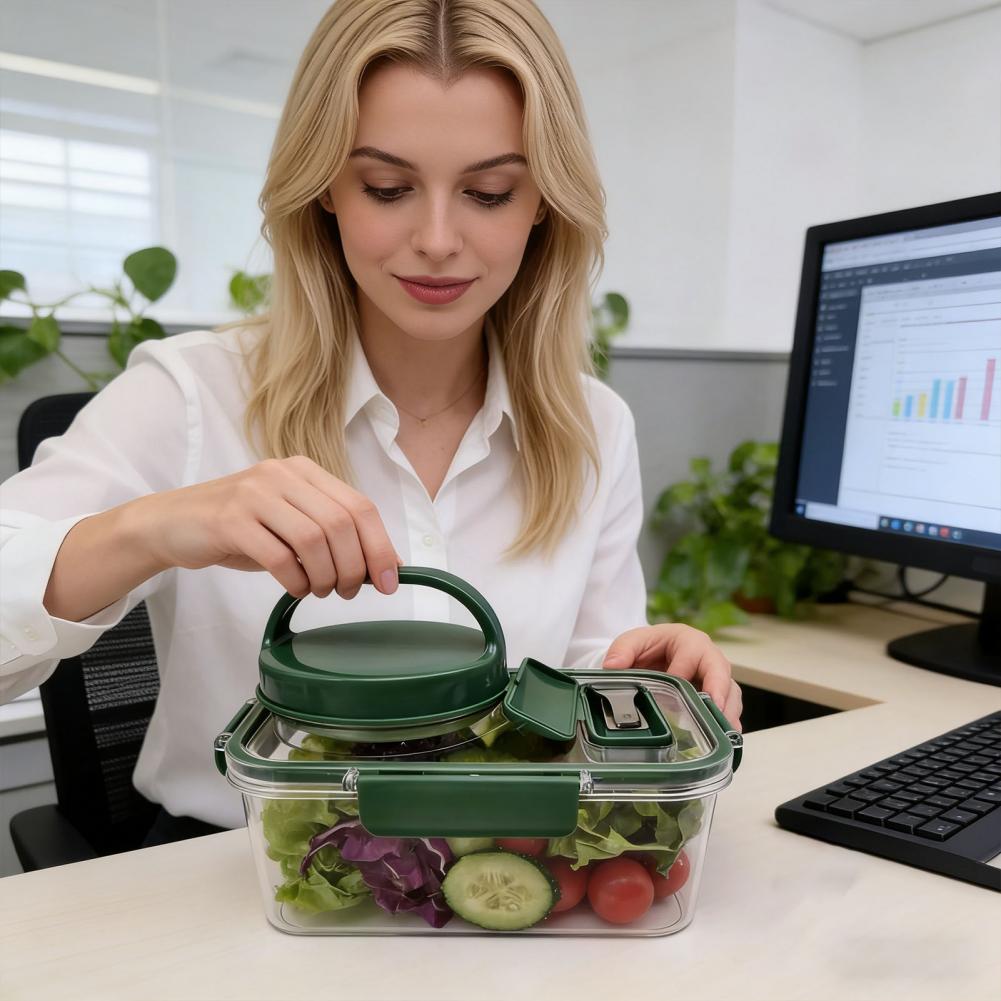 حاوية سلطة مع كوب للصلصة (عبوة - مراجعة Meal Prep Jar Salad وسعره