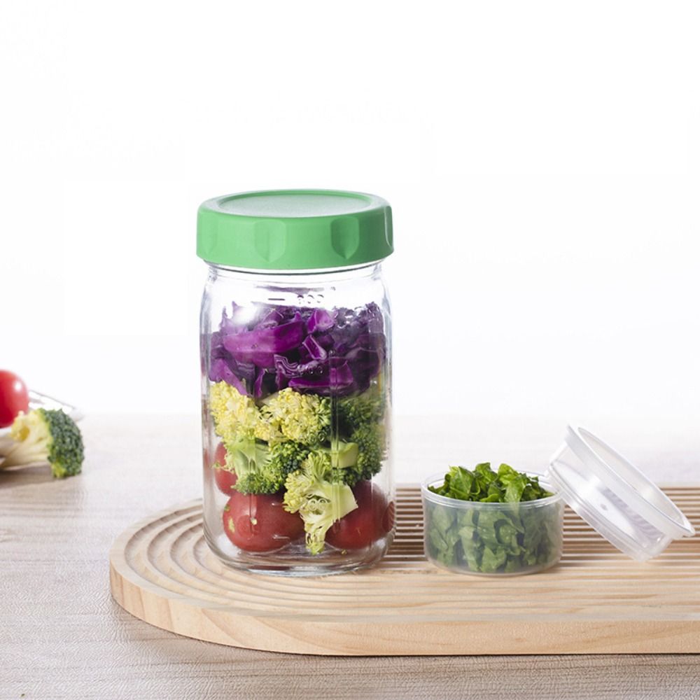 4 عبوات من أوعية السلطة الزجاج - مراجعة Meal Prep Jar Salad وسعره