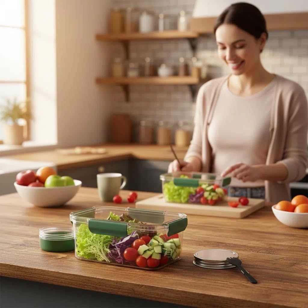 جرة جراب الطاقة الشمسية، حاويا - مراجعة Meal Prep Jar Salad وسعره