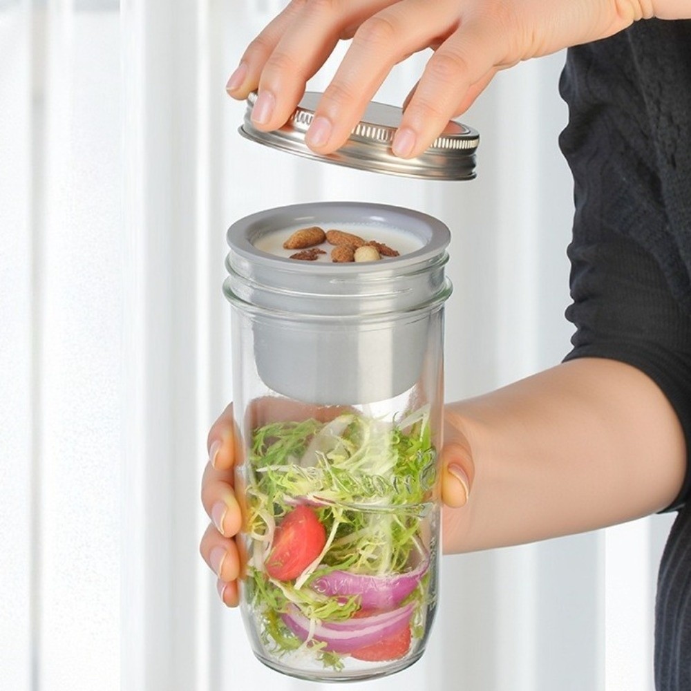 أوعية زجاجية للسلطة سعة 16/24  - مراجعة Meal Prep Jar Salad وسعره