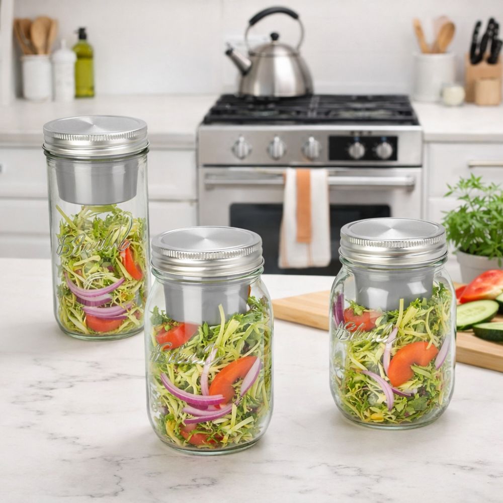 أوعية زجاجية للسلطة سعة 16/24  - مراجعة Meal Prep Jar Salad وسعره