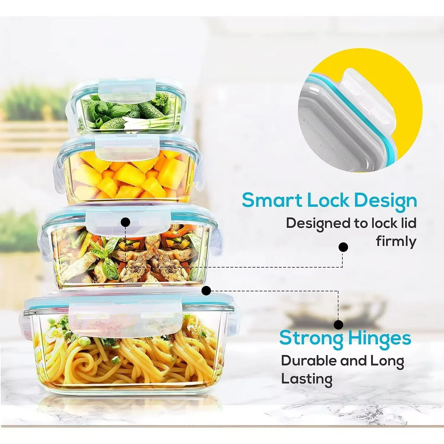 حاويات تخزين الطعام الزجاجية ل - مراجعة Meal Prep Glass Containers Oven Safe وسعره