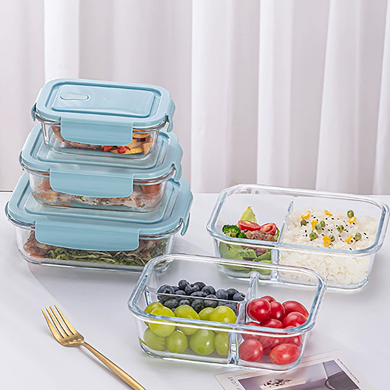 1/2/3 شبكات سميكة مانعة للتسرب - مراجعة Meal Prep Glass Containers Oven Safe وسعره