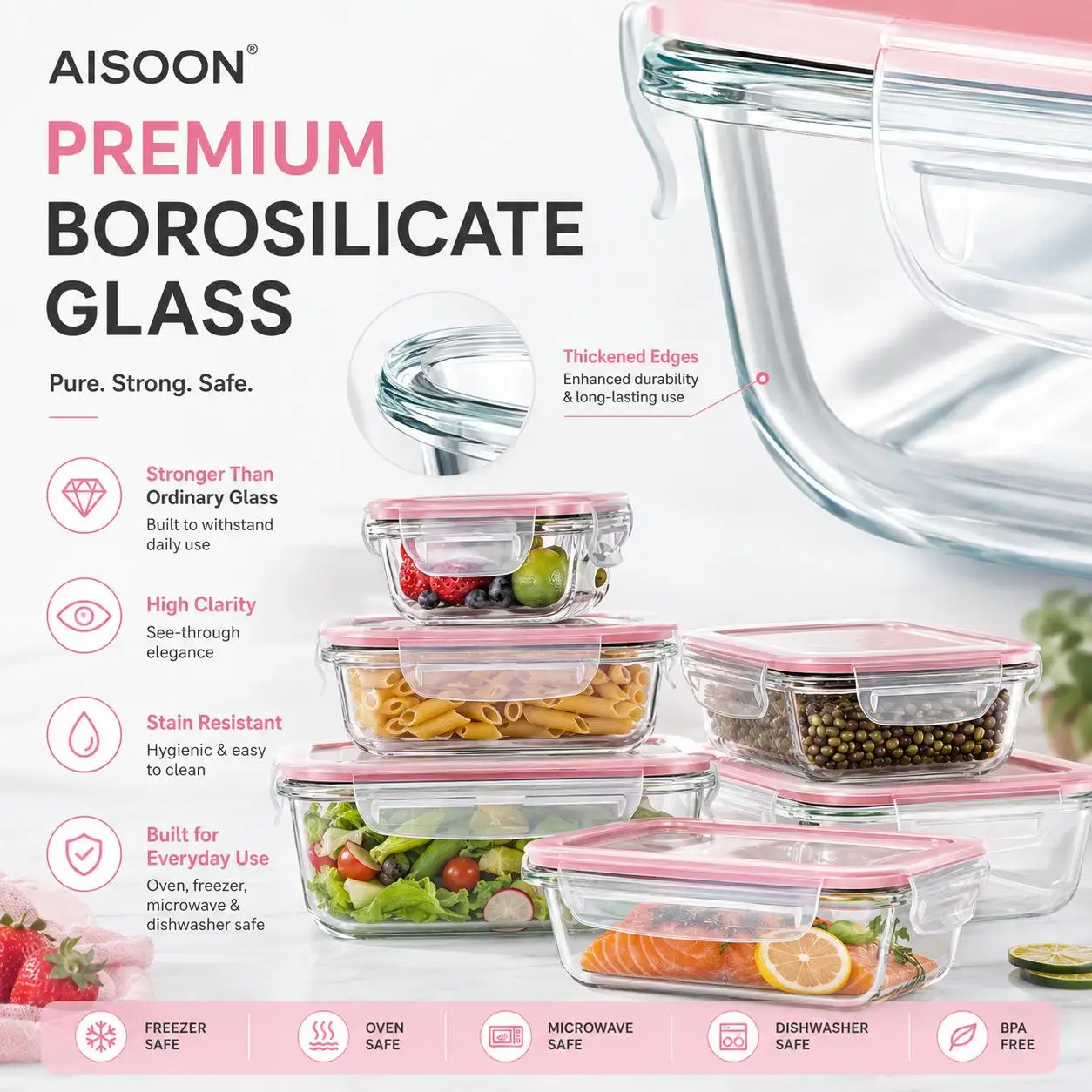 مجموعة من 8/12 قطعة من حاويات  - مراجعة Meal Prep Glass Containers Oven Safe وسعره