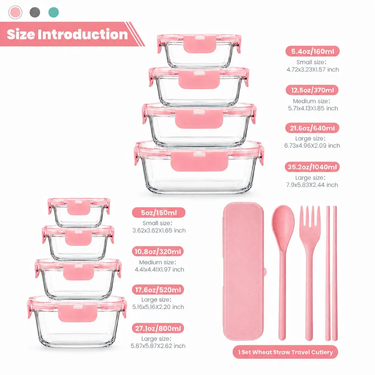 مجموعة من 8/12 قطعة من حاويات  - مراجعة Meal Prep Glass Containers Oven Safe وسعره