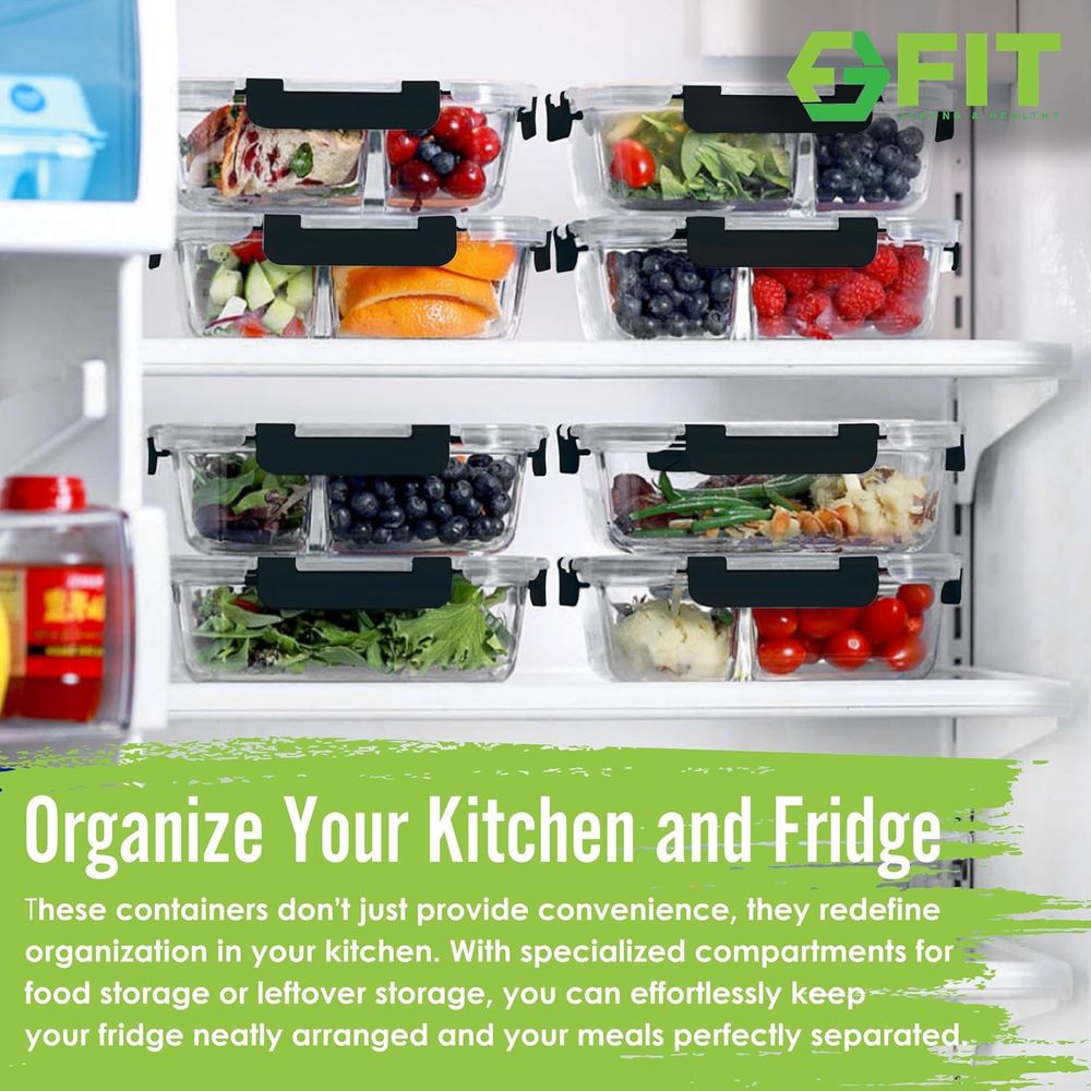 حاويات تحضير الوجبات، بسعة 2 و - مراجعة Meal Prep Glass Containers Oven Safe وسعره